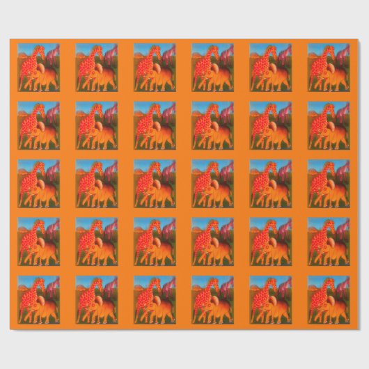 afrikanischer Kunstdrucker Geschenkpapier (Flach)