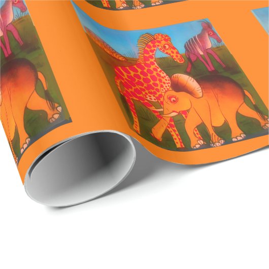 afrikanischer Kunstdrucker Geschenkpapier (Rolleneckpunkt)