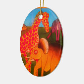 afrikanischer Kunstdrucker Keramik Ornament (Links)