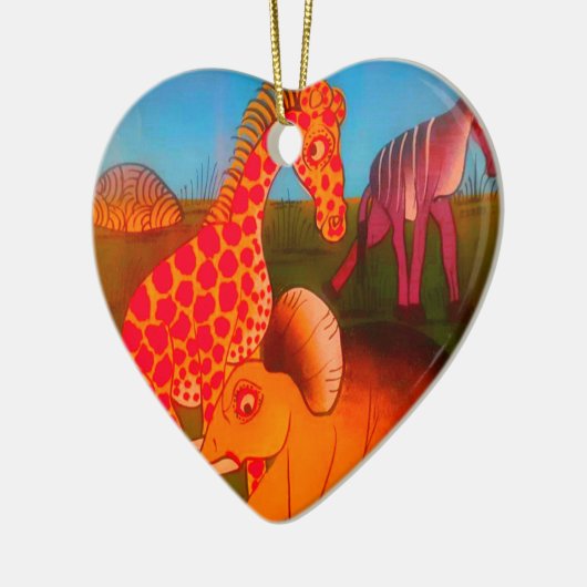 afrikanischer Kunstdrucker Keramik Ornament (Links)