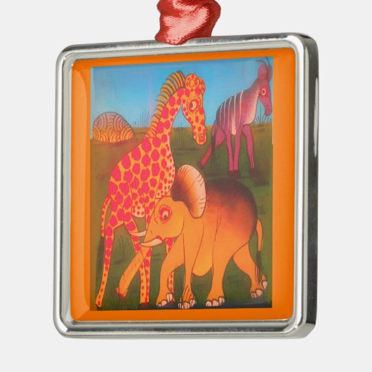 afrikanischer Kunstdrucker Ornament Aus Metall (Links)