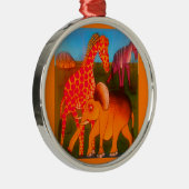 afrikanischer Kunstdrucker Silbernes Ornament (Rechts)