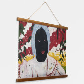 Afrikanischer Kunstteppich Wandteppich Mit Holzrahmen (Gewinkelt)