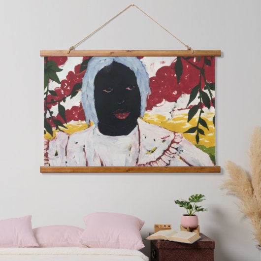 Afrikanischer Kunstteppich Wandteppich Mit Holzrahmen (Schlafzimmer)