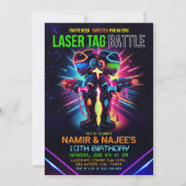 Afrikanischer Laser Tag Geburtstag Einladung (Vorderseite)