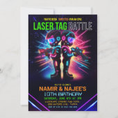 Afrikanischer Laser Tag Geburtstag Einladung (Vorderseite)