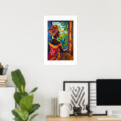 Afrikanischer lebendiger abstrakter Kunstprint Poster (Heimbüro)