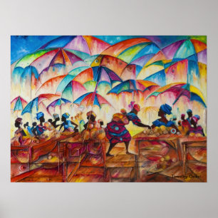 Afrikanischer Leinwand-Druck des Markt-II Poster