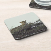 Afrikanischer Leopard Getränkeuntersetzer (Linke Seite)