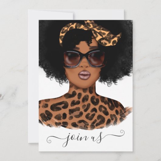 Afrikanischer Leopard-Girl-Junggeselinnen-Abschied Einladung (Vorderseite)