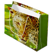 Afrikanischer Leopard Große Geschenktüte (Vorderseite Schrägansicht)