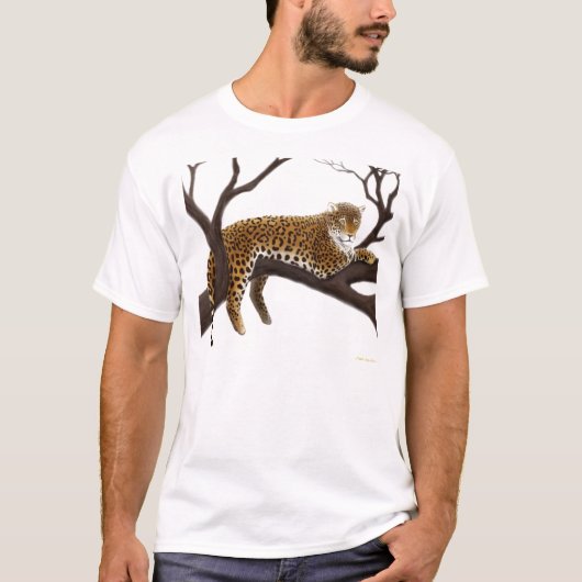 Afrikanischer Leopard im Baum-T - Shirt (Vorderseite)