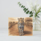 afrikanischer Leopard-Leiter Postkarte (Stehend Vorderseite)