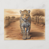 afrikanischer Leopard-Leiter Postkarte (Vorderseite)