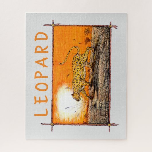 Afrikanischer Leopard Puzzle (Vertikal)