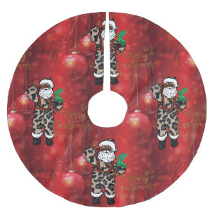 afrikanischer Leopard-Weihnachtsbaum Polyester Weihnachtsbaumdecke