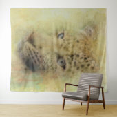 Afrikanischer Leopard Wildlife Watercolor Wandteppich (Beispiel (Horizontal))