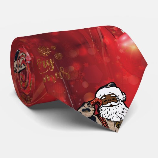 afrikanischer Leoparden-Clan rot Krawatte (Gerollt)