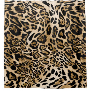 Afrikanischer Leoparden-Pelz: Nahtlose Tiertextur Duschvorhang