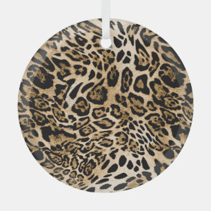 Afrikanischer Leoparden-Pelz: Nahtlose Tiertextur Ornament Aus Glas