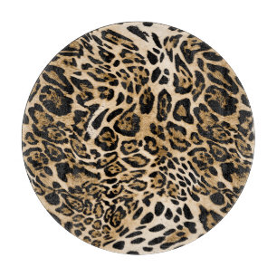 Afrikanischer Leoparden-Pelz: Nahtlose Tiertextur Schneidebrett