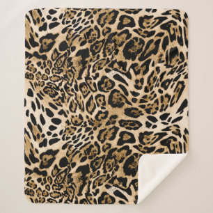 Afrikanischer Leoparden-Pelz: Nahtlose Tiertextur Sherpadecke