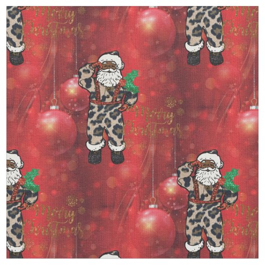 afrikanischer Leoparden-Santa-Stoff Stoff (Nahaufnahme)