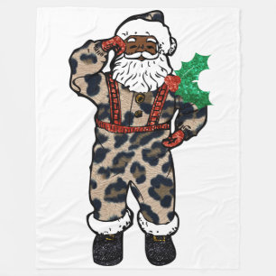 afrikanischer Leoparden-Weihnachtsmann-Decke Fleecedecke