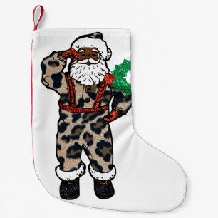 afrikanischer Leoparden Weihnachtsmann Strumpf Kleiner Weihnachtsstrumpf