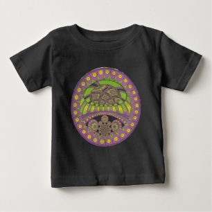 Afrikanischer Lila und Gelber Kaleidoskop Traditio Baby T-shirt