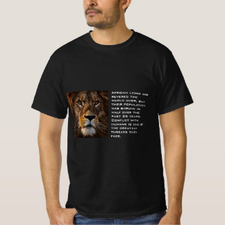 Afrikanischer Löwe druckt weißen Text für ihn schw T-Shirt