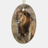Afrikanischer Löwe im Gras Keramikornament (Links)