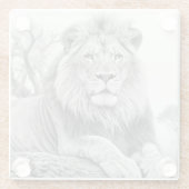 Afrikanischer Löwenstift Zeichnend Glasuntersetzer (Rückseite)