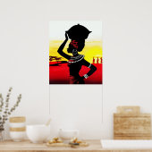 Afrikanischer Maiden auf der Savannah Poster (Küche)