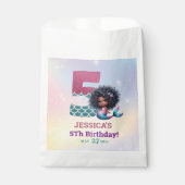 Afrikanischer Meerjungfrau 5. Geburtstags-Foto Geschenktütchen (Vorderseite)