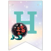 Afrikanischer Meerjungfrau 5. Geburtstags-Foto Wimpelkette (Zweite Fahne)