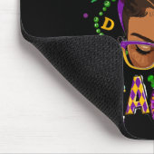 Afrikanischer Messy Bun Mardi Gras New Orleans Mousepad (Ecke)