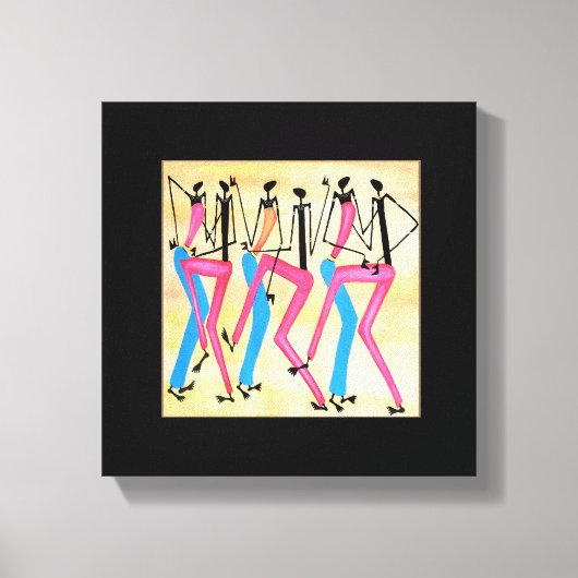 Afrikanischer, moderner Happy Rhythm Dance Leinwanddruck (Vorderseite)