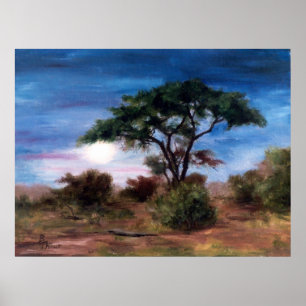 Afrikanischer Mond-Plakat-Druck Poster