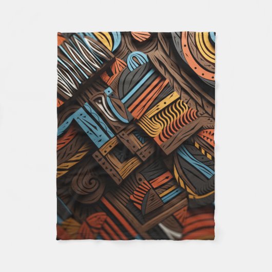 Afrikanischer Mosaik: Buntweben Fleecedecke (Vorderseite)