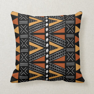 Afrikanischer Mudcloth-Bogolan-Stoffdesign-Wurfpfe Kissen
