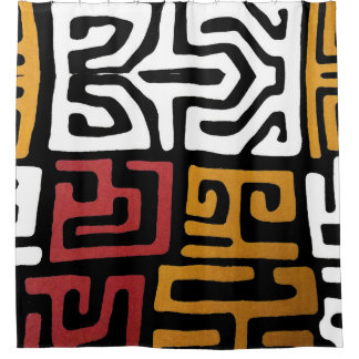 Afrikanischer Mudcloth Duschvorhang