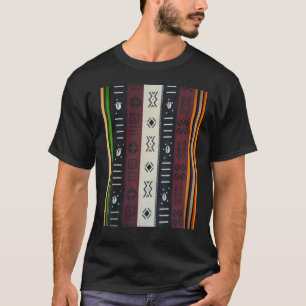 Afrikanischer Mudcloth-Kaurischnecken-Mehrfarben-S T-Shirt