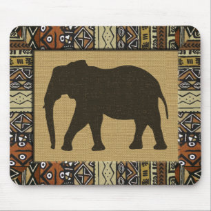 Afrikanischer Mudcloth und Elephant Mousepad