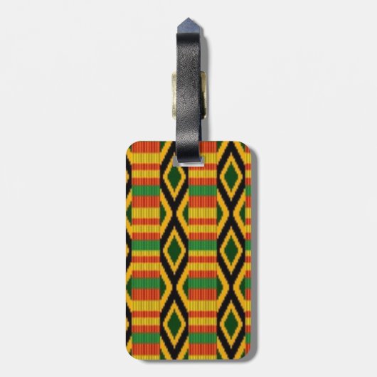 Afrikanischer multi Farbmuster-Druck-Entwurf Gepäckanhänger (Rückseite vertikal)