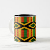 Afrikanischer multi Farbmuster-Druck-Entwurf Zweifarbige Tasse (Vorderseite Links)