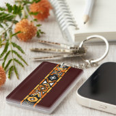 Afrikanischer Musterbraun-Schlüsselanhänger Schlüsselanhänger (Vorderseite rechts)