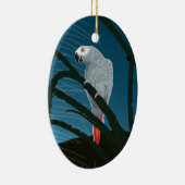 Afrikanischer Papagei auf Weihnachtsbaumschmuck Keramik Ornament (Rechts)