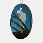 Afrikanischer Papagei auf Weihnachtsbaumschmuck Keramik Ornament (Links)