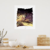 Afrikanischer Papagei in der Savanne Poster (Küche)